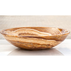 Brown Onyx Translucent Natural Stone Vessel Bowl Sink Polished  (D)16" (H)4"