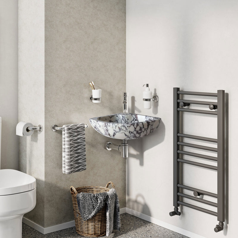 Calacatta Viola Marble Wall-Mount Bathroom Corner Vanity Sink (W)12