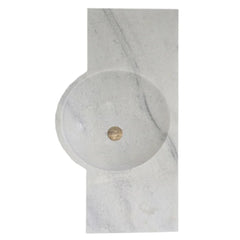 Carrara White Marble Above-vanity Wall-mount Bathroom Sink (W)16" (L)36" (H)5"
