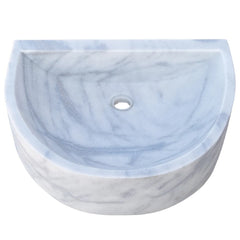 Natural Stone Carrara White Marble Wall-Mount Marble Sink Polished (W)20" (L)24" (H)6"