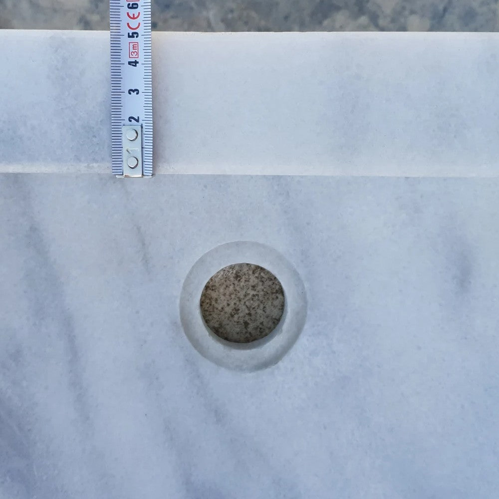 Natural Stone Carrara White Marble Wall-Mount Marble Sink Polished (W)20" (L)24" (H)6"