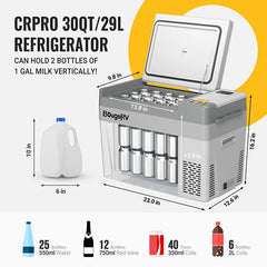 CRPRO30 30 Quart Portable Car Fridge White With 220Wh Power Station E0401-03005+E0404-02201