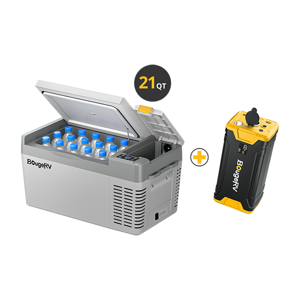 BougeRV CRPRO20 21 Quart Car Fridge With 220Wh Power Station E0401-02003+ISE248