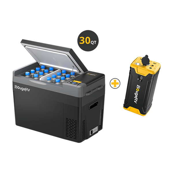 BougeRV CRPRO30 30 Quart Portable Fridge With 220Wh Power Station E0401-03003+E0404-02201