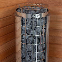 Harvia Cilindro UL Certified Electric Sauna Heater With Xenio CX45 Digital Control Panel & Sauna Stones [PC60/80/90/110E] (SAK86571)