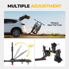 BougeRV Lockable Hitch Mount Bike Rack Platform 2-Bike Carrier IRK016