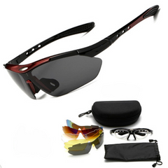 Beecool Bikes Cycling Glasses Eye Pro with 5 Interchangeable Lenses
