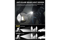Beecool Bikes LED Bike Front Clip Light IPX6 Waterproof USB Rechargeable BC-Front Clip Light