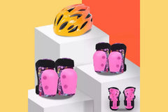 Beecool Bikes Safety Cycling Protective Gear Set: Helmet + Knee Pads (Included)