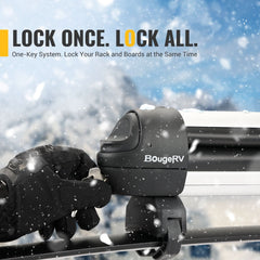 BougeRV 28'' Ski & Snowboard Racks with Anti-Theft Lock Sliver IRK026