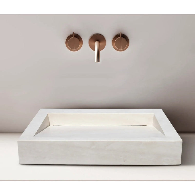 Limestone Rectangular Hidden Drain Sink Honed (W)18