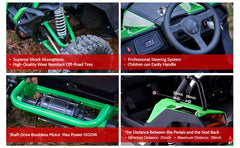 Full Battery 48V Mini UTV 1200W Full Suspension