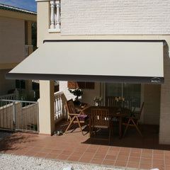 Multiple Awnings Brasilia Slim Premium Full Cassette Manual Retractable Sun Shade Awning With Black Frame (SAK91420)