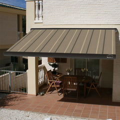 Multiple Awnings Brasilia Slim Premium Full Cassette Manual Retractable Sun Shade Awning With Black Frame (SAK91420)