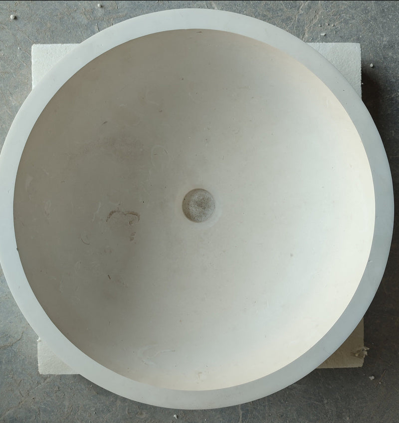 Natural Stone Round Classic Limestone Vessel Sink (D)17