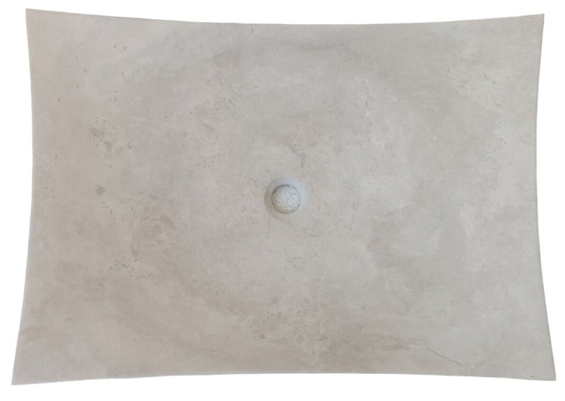 Natural Stone Light Travertine Unique Modern Special Design Customizable Vessel Sink  (W)25.6