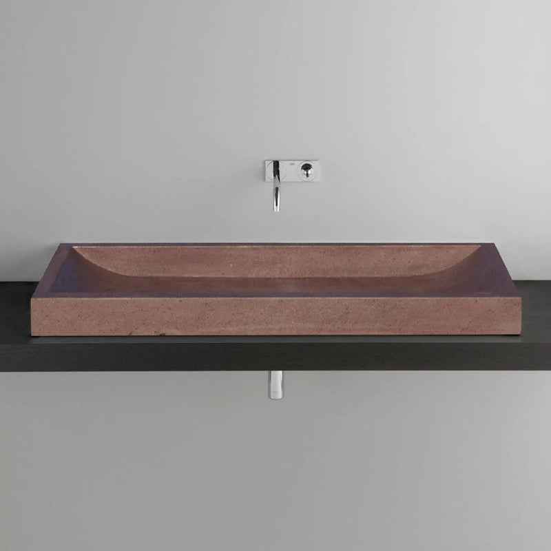 Noce Travertine Rectangular Vessel Sink Honed and Filled (W)16