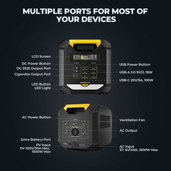 BougeRV ROVER2000 Semi-Solid Portable Power Station with Propane Camping Water Heater ISE166+E0102-06001