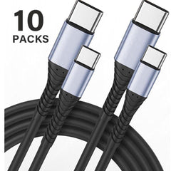 ReHisk High-Speed USB-C to USB-C Cable  3Ft, 10 Packs 45240006639915