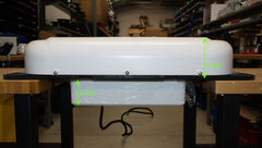Full Battery 12V Roof Mounted Air Conditioner runs off solar or battery for RV, Camper and Shed