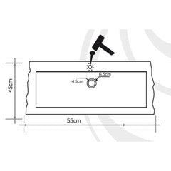 Seagrass Rustic Limestone Rectangular Sink Honed Interior Hand-Chiseled Exterior (W)18" (L)21.4" (H)4"