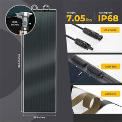 BougeRV 12V 400 Watt CIGS Flexible Solar System Kit (Pre-Punched Holes Version) TT-ISE154-2