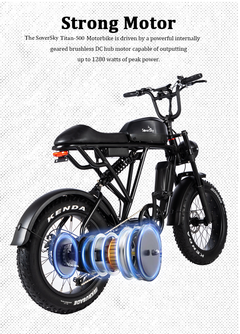 SoverSky Electric Fat Tire Bike Shimano 7-Speed Titan 500