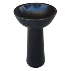 Toros Black Marble Natural Stone Pedestal Oval-top Sink Polished (W)17" (L)20" (H)33.5"