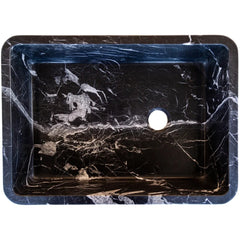 Toros Black Marble Rectangular Sink Semi-Polished (W)14.4 (L)20.3" (H)4.7"
