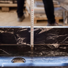 Toros Black Marble Rectangular Sink Semi-Polished (W)14.4 (L)20.3" (H)4.7"