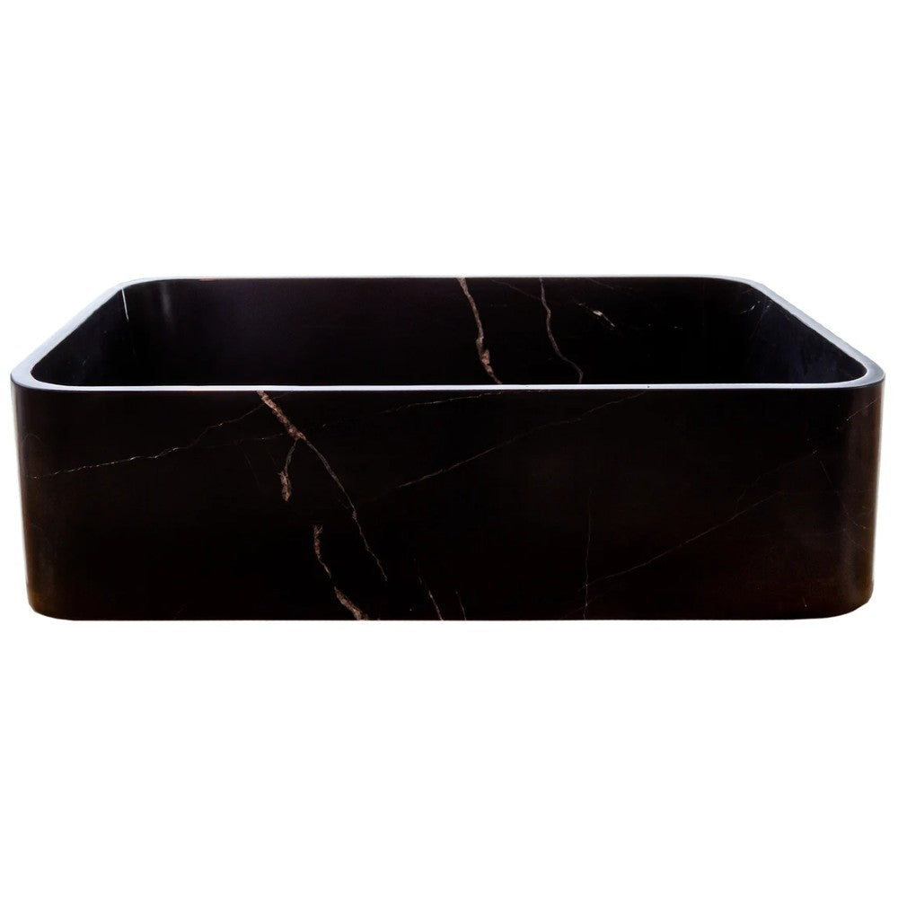 Toros Black Marble Farmhouse Rectangular Sink Polished (W)13.5" (L)21.5" (H)6"