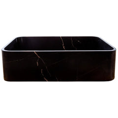 Toros Black Marble Farmhouse Rectangular Sink Polished (W)13.5" (L)21.5" (H)6"