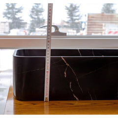 Toros Black Marble Farmhouse Rectangular Sink Polished (W)13.5" (L)21.5" (H)6"