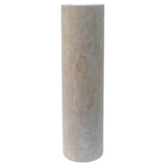 Troia Light Travertine Pedestal Stand-alone Sink Honed and Filled (W)15" (L)16" (H)33.5"