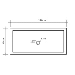 Troia Light Travertine Rectangular Vessel Sink Honed and Hand-Split (W)16" (L)48" (H)4"
