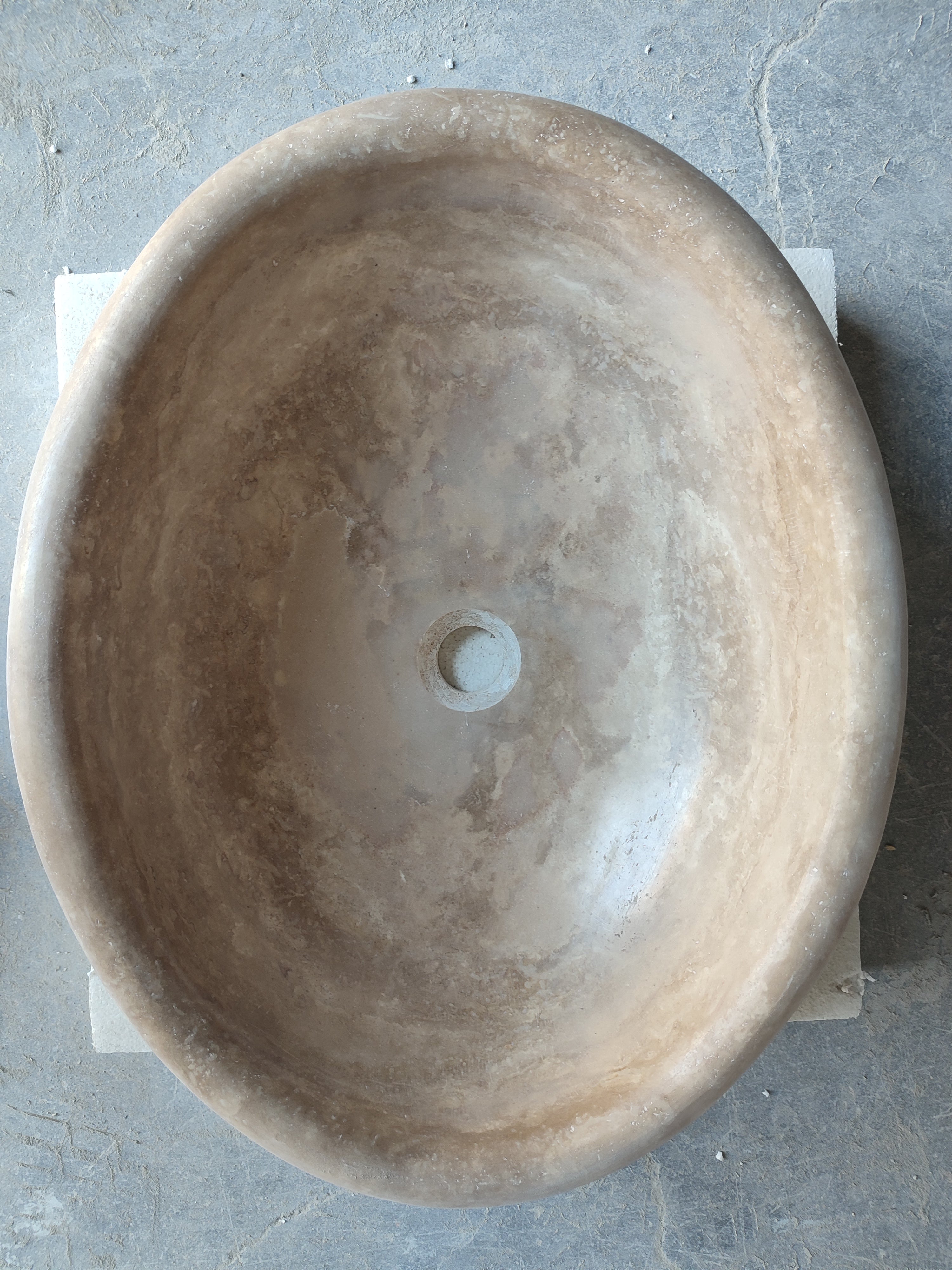 Walnut Travertine Natural Stone Vessel Sink Honed and Filled  (W)17" (L)21" (H)6"