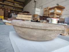 Walnut Travertine Natural Stone Vessel Sink Honed and Filled  (W)17" (L)21" (H)6"