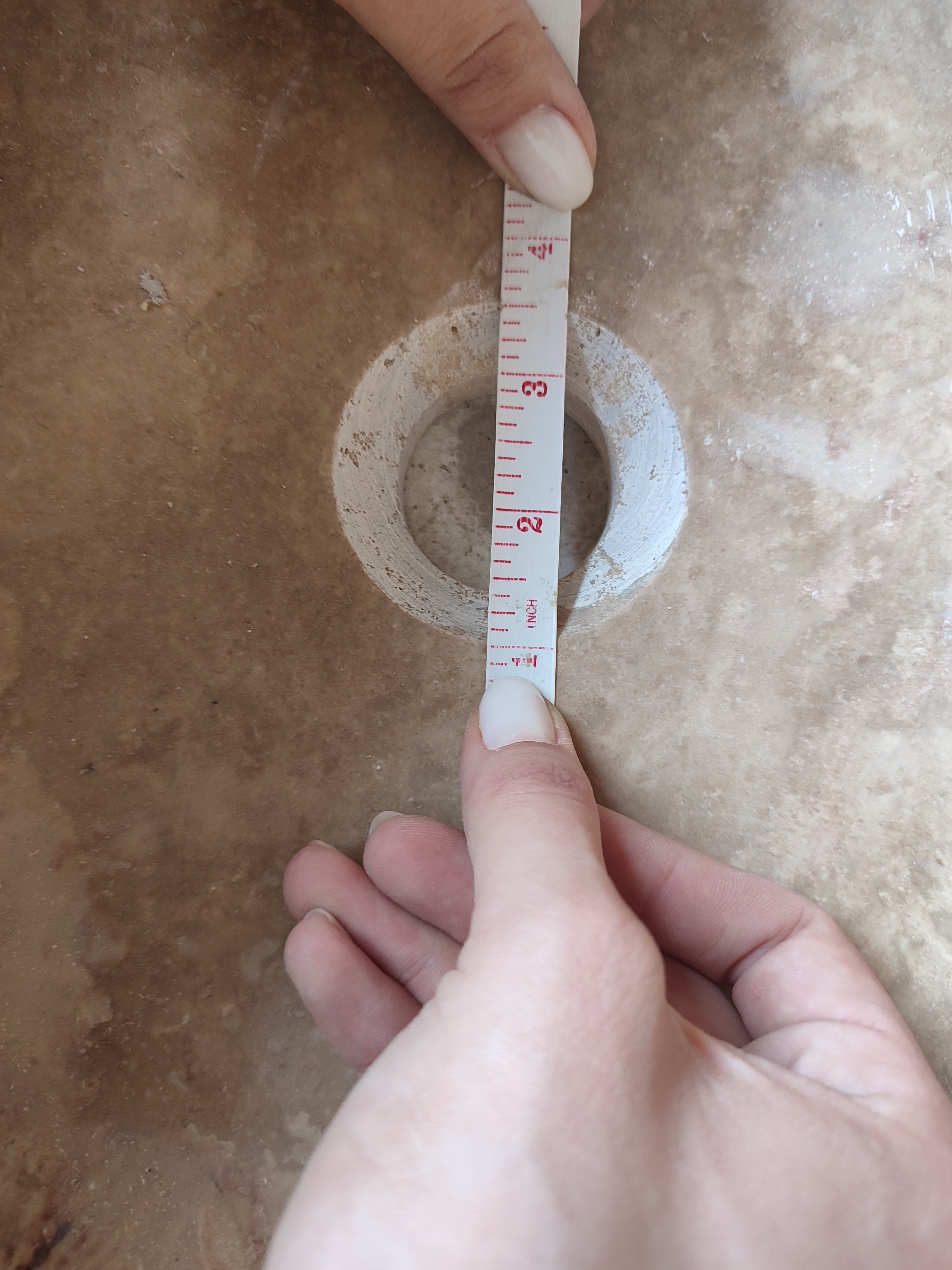 Walnut Travertine Natural Stone Vessel Sink Honed and Filled  (W)17" (L)21" (H)6"