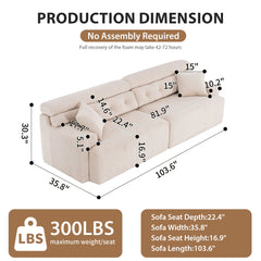 LY-029 APRICOT COMPRESSION SOFA: 4-seater combined sofa, Wood Grain Chenille fabric, full sponge compression sofa,combined sofa with 2 pillows  for living/ Home Furniture/ Apartment