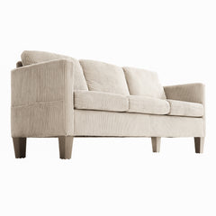 L-Shaped Sofa with Padded Corduroy: Multi-functional Design, Modern Luxury Appearance - Ideal for Living Rooms, Apartments - Easy Assembly & Maintenance,off-white