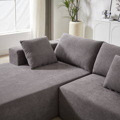 Modern Chenille Upholstered Sectional Sofa Couch Set,Modular 108' L Shaped Sectional Living Room Sofa Set With 6 Pillows,Free Combination Sofa Couch for Living Room,Bedroom(Left Chaise)W834P240001