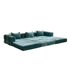 Compression Sofa,Convertible Floor Sofa Bed with Fixed-Shape Frame, Boneless Modular Sectional Sofa,No Assembly Required,Chenille fabric,for Living Room Bedroom,Dark Green