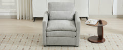 Cozy Upholstered Armchair Oversized Comfy Cloud Sofa Double Cushion Single Sofa in Light Grey Chenille, 31.9'