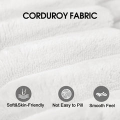 Cloud Sofa,Corduroy Fabric,Deep Seat Couches,Double-layer design,Removable  Cushion,No Assembly, DIY Combination for Living room, Bedroom,Conference room ,Apartment,White