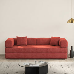 78.8inch  Modular Sectional Sofa, Convertible Pudding Block Sofa, Floor Standing Sofa Bed Arm Comfort Sofa Bed, Compression Sofa for Living Room and Bedroom -  (Orange)
