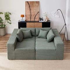 104-Inch Corduroy  Modular L Shaped Sectional Sofa,Luxury Floor Couch Set,Upholstered Indoor Furniture,Foam-Filled Compressed Sofa for Living Room,Bedroom,4 PC Free Combination