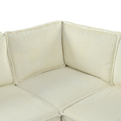 L-shaped 4-seater 105.5''*66.5'' corduroy sofa, large storage armrests with center console, USB charging, left and right seats can be switched, 2 packages of 130