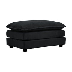 U-Shaped Sectional Sofa w/Reversible Footrest, 5-Seater Convertible Corner Couch with 2 Ottomans ,Modern Minimalist Soft Sofa & Couch for Living Room , Black Chenille