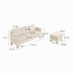L-Shaped Sofa with Padded Corduroy: Multi-functional Design, Modern Luxury Appearance - Ideal for Living Rooms, Apartments - Easy Assembly & Maintenance,off-white