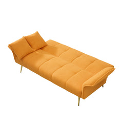 70-inch teddy fleece sofabed, convertible futon sofabed with adjustable arms and backrest, modern love sofa for living room and bedroom.